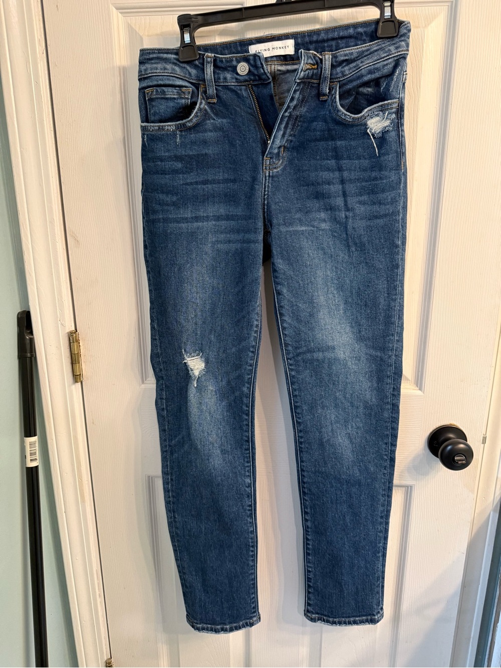 Flying Monkey Dark Blue Distressed Skinny Jeans